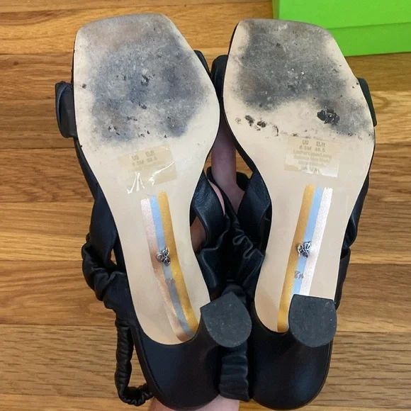 Sam Edelman Women’s Black Leather Heeled Sandals Size 8.5 Sandals